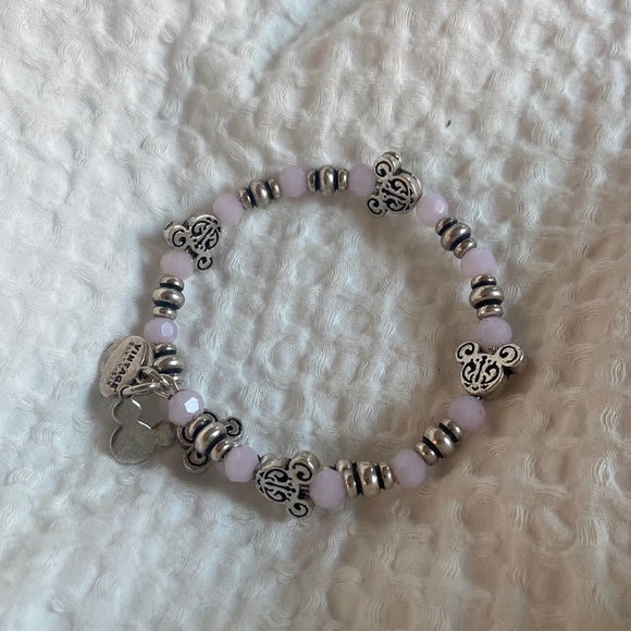 Alex and Ani x Disney Vintage Sixty-Six Pink and Silver Mickey Wrap Bracelet - Picture 1 of 2
